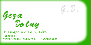 geza dolny business card